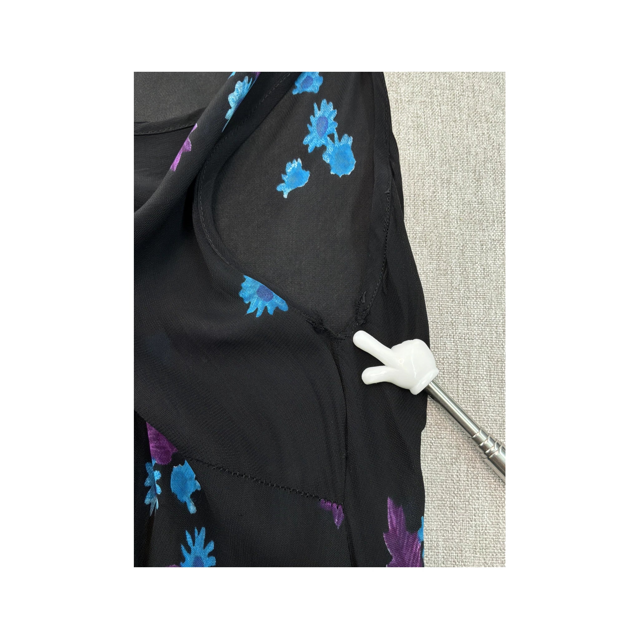 Vintage Black Floral Sleeveless Maxi Dress