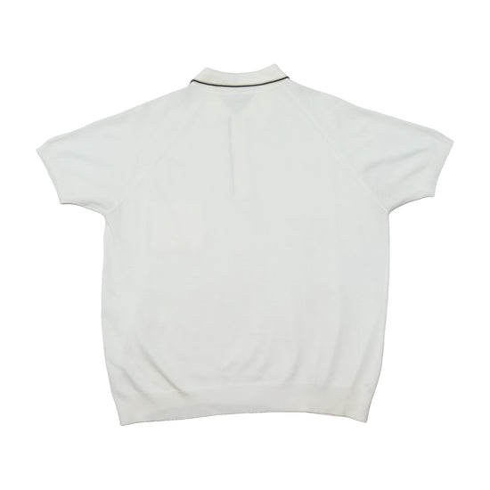 Vintage Italian Contrast Piped Knit Polo Shirt