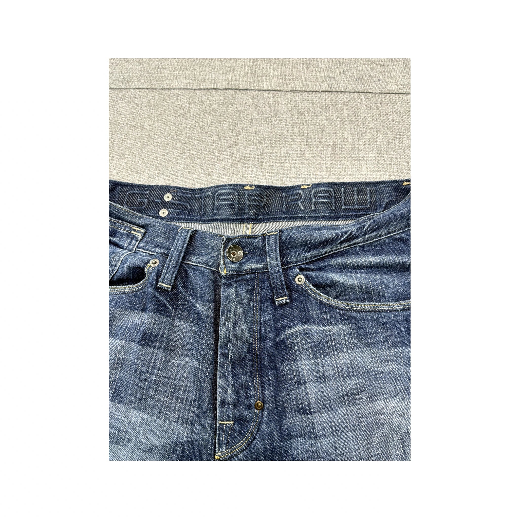 G-Star Faded Straight Leg Cotton Jeans