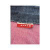 Babe Sheer Pink Mesh Button Up Shirt with Denim Trim