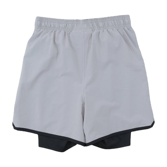 Under Armour Gray & Black Logo Mesh-Lined Pull-On Shorts