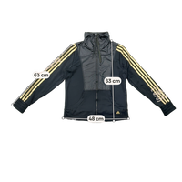 Casaco Adidas ClimaLite preto e dourado com Três riscas e Fecho Total