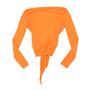 Camomilla Orange Tie Front Long Sleeve Blouse