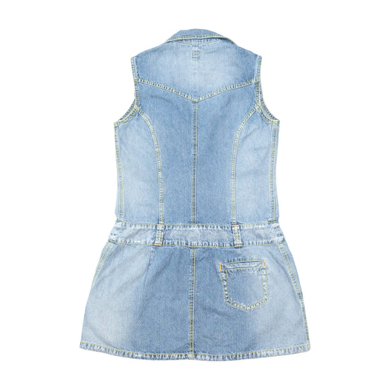 Phard Vintage Sleeveless Zip-Front Cotton Denim Mini Dress