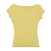 Moschino Solid Ruffle-Trim Crew Neck T-shirt