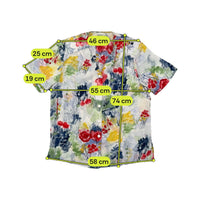 canda Watercolor Floral Print Button Up Shirt