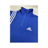 Adidas Vintage Blue 3-Stripe Quarter-Zip Cotton Sweater