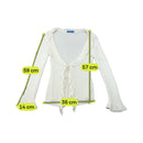 Z.a. sister Rib Knit Tie Front Ruffle Bell Sleeve Cardigan