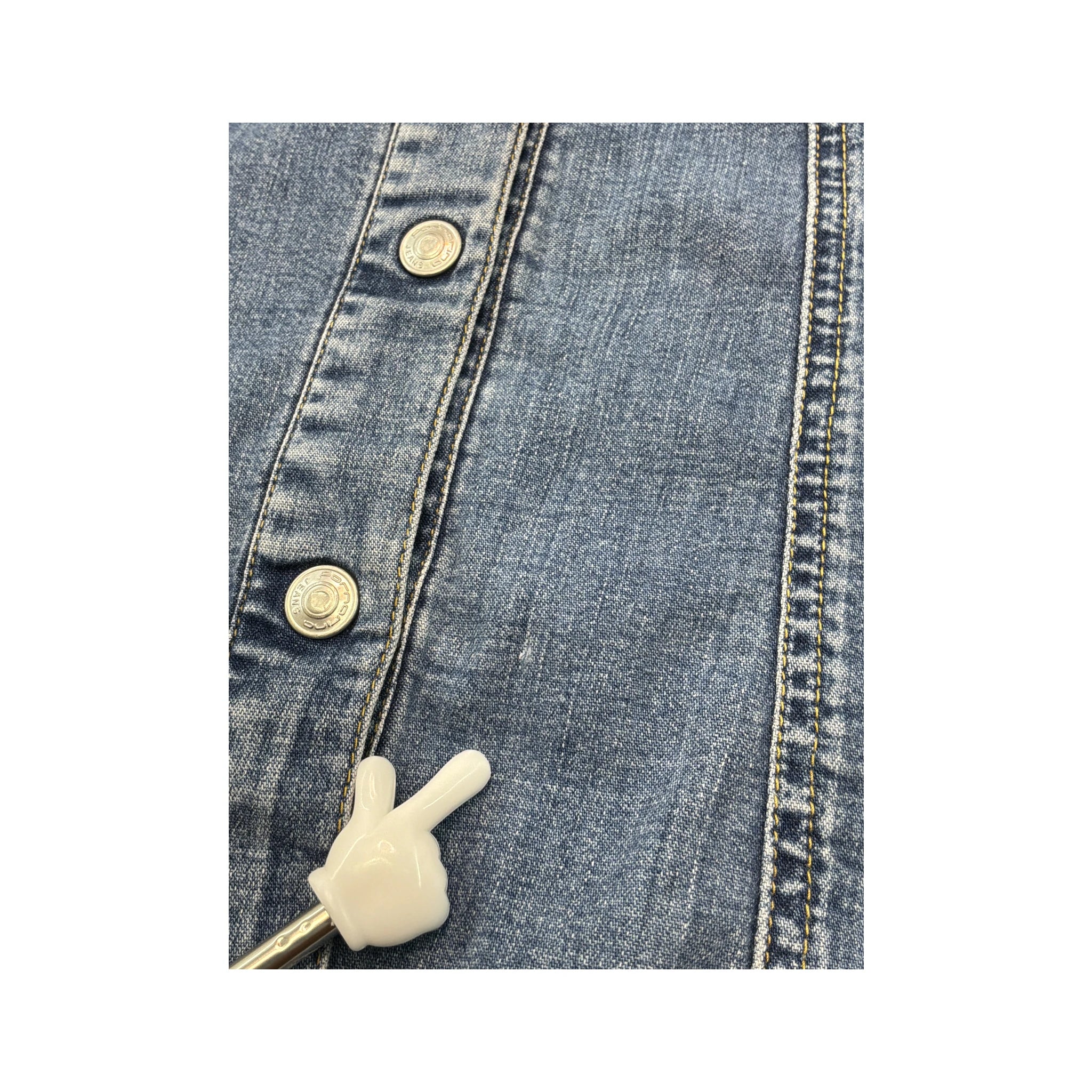 Vintage Fornarina Fitted Denim Snap Front Jacket Shirt