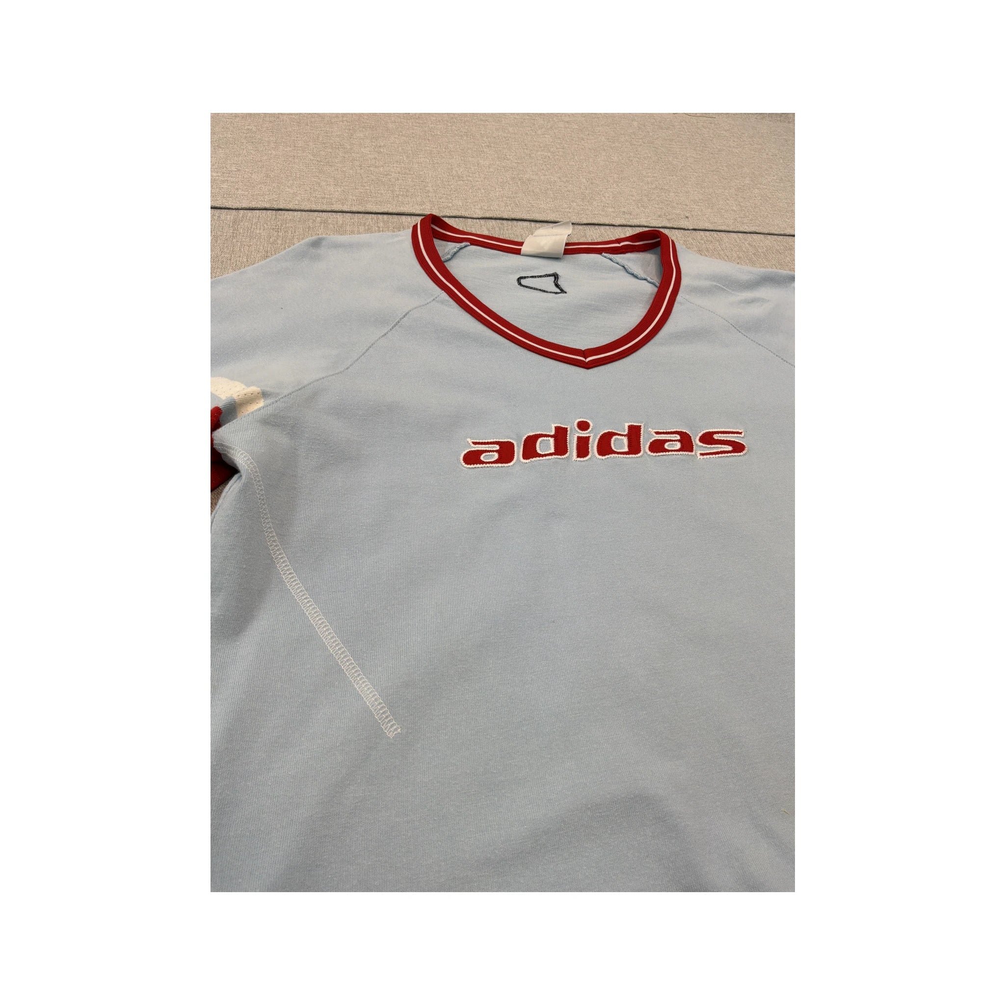 adidas Y2K Logo V-Neck Athletic Sweater