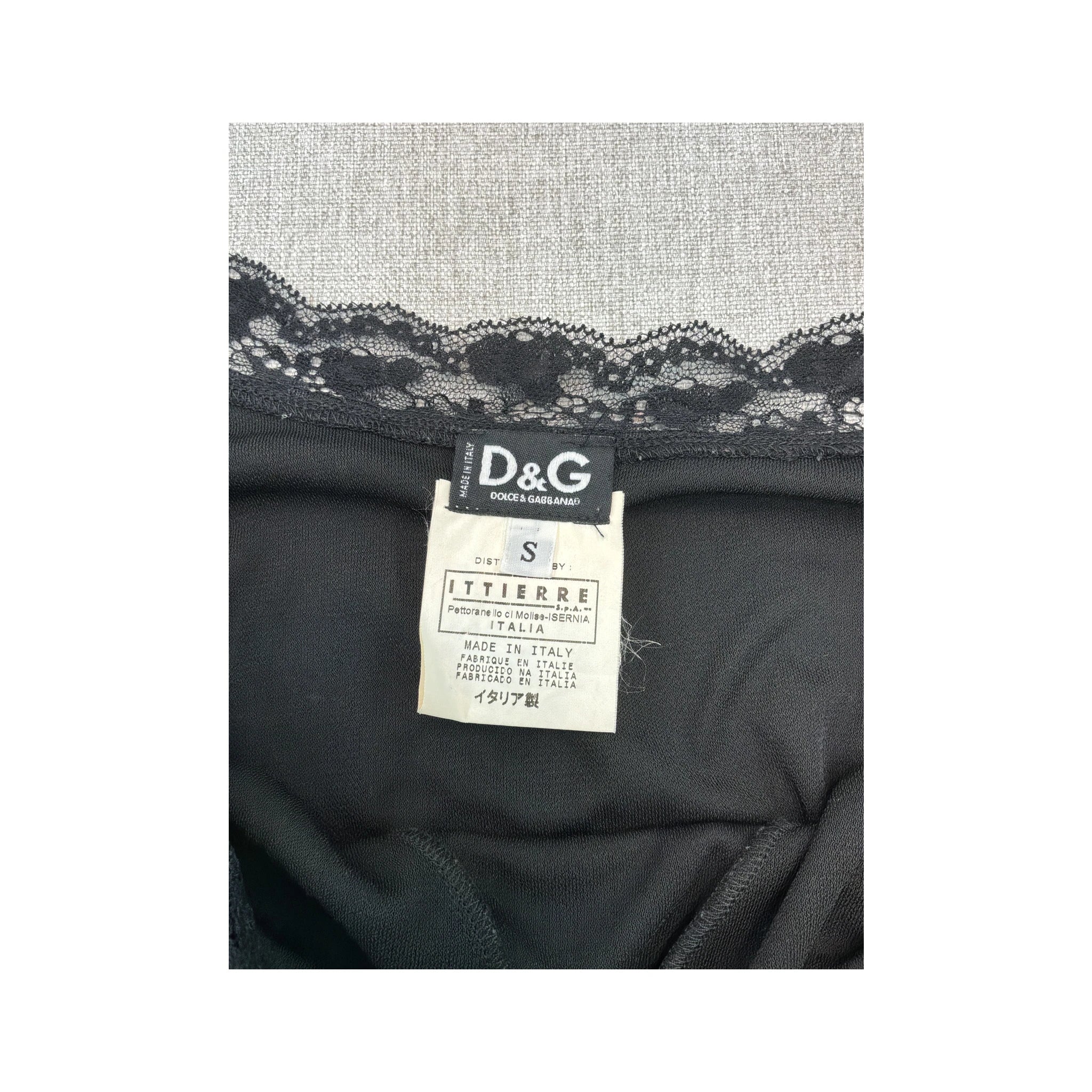 D&G Dolce & Gabbana Lace Trim Bell Sleeve Blouse