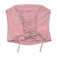 Sixth Sense Embroidered Sequin Lace Up Corset Tank Top