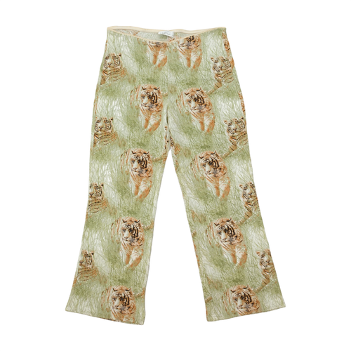Lefato Tiger Print Stretch Flare Pants