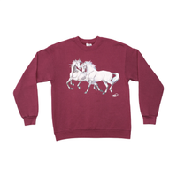 Sweatshirt Screen Stars vintage em Mistura de algodão com Cavalos a Correr