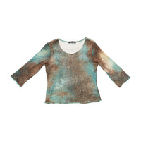 Blusa Only Nine Petite em Rede Tie-Dye com Lantejoulas