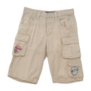 Junks Beige Cotton Cargo Shorts with Logo Patch Details
