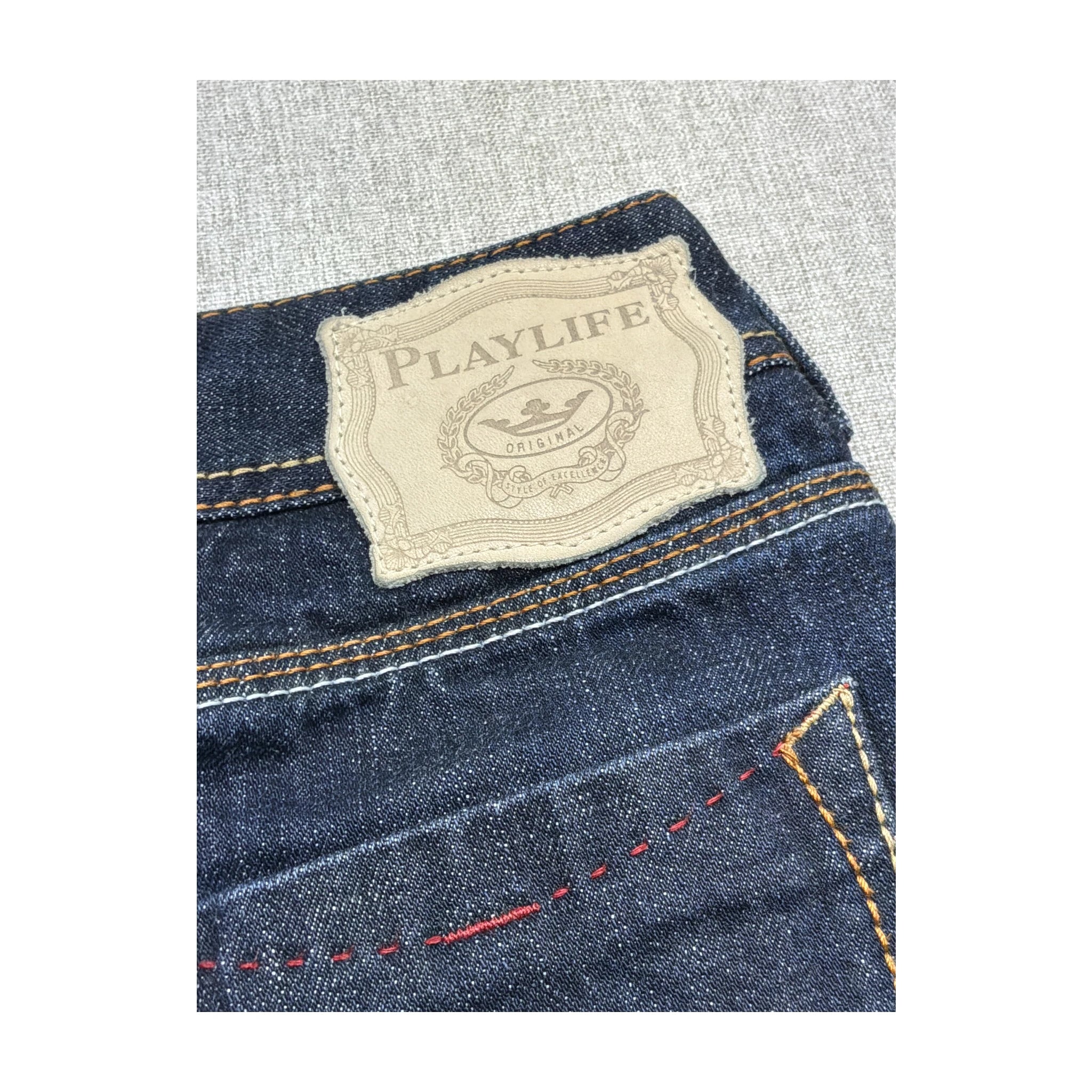 Playlife Dark Wash Denim Mini Skirt