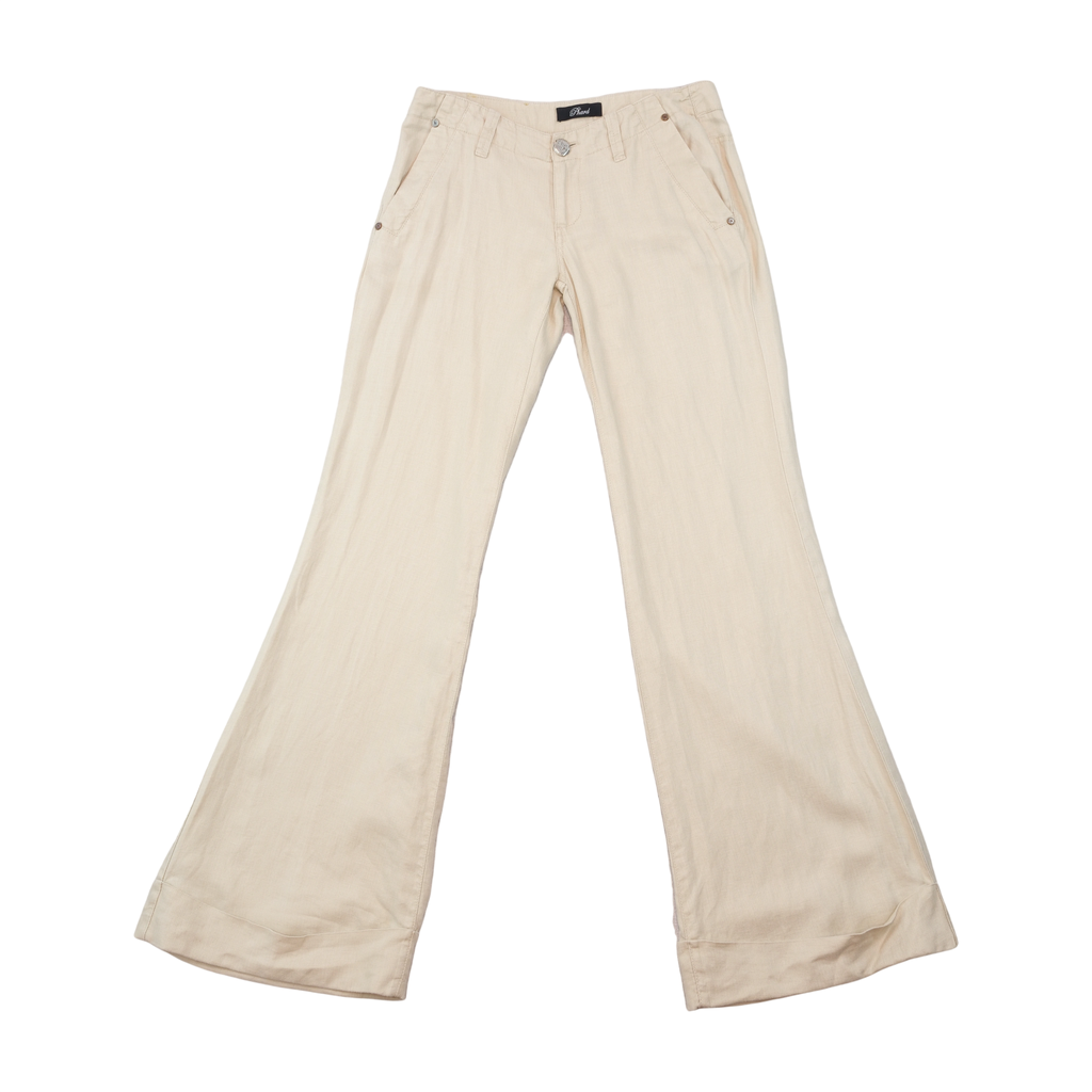 Phard Sequin Logo Wide Leg Linen Pants