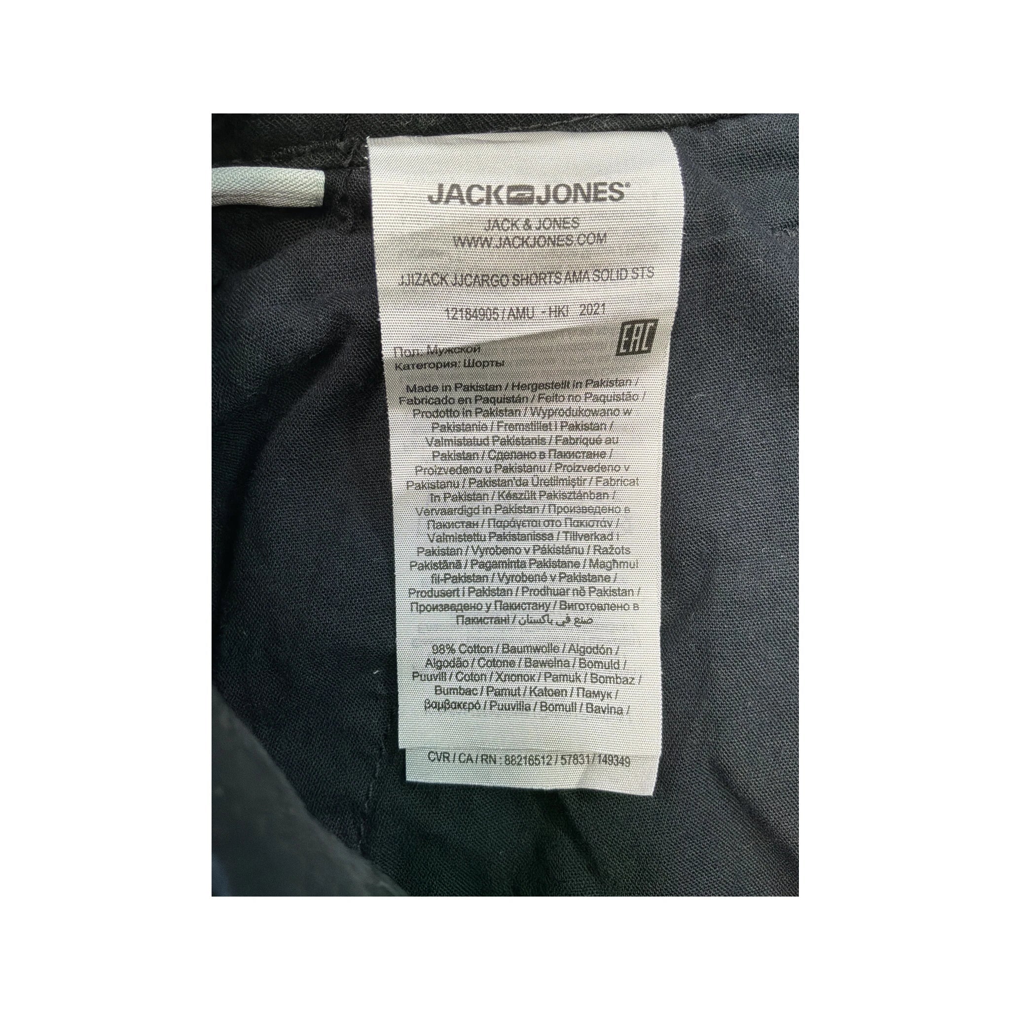 Jack & Jones Black Cotton Cargo Shorts