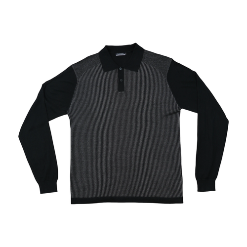 Peter Scott Ribbed Knit Polo Sweater