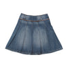 Promod Embellished Pleated Cotton Denim Skirt