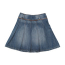 Promod Embellished Pleated Cotton Denim Skirt