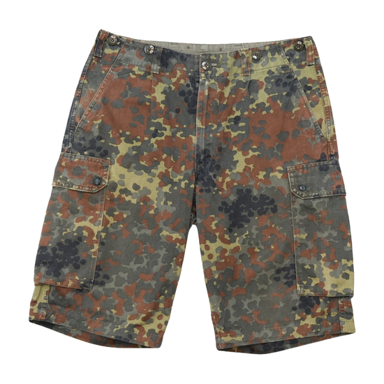 Vintage German Military Flecktarn Camouflage Cargo Shorts