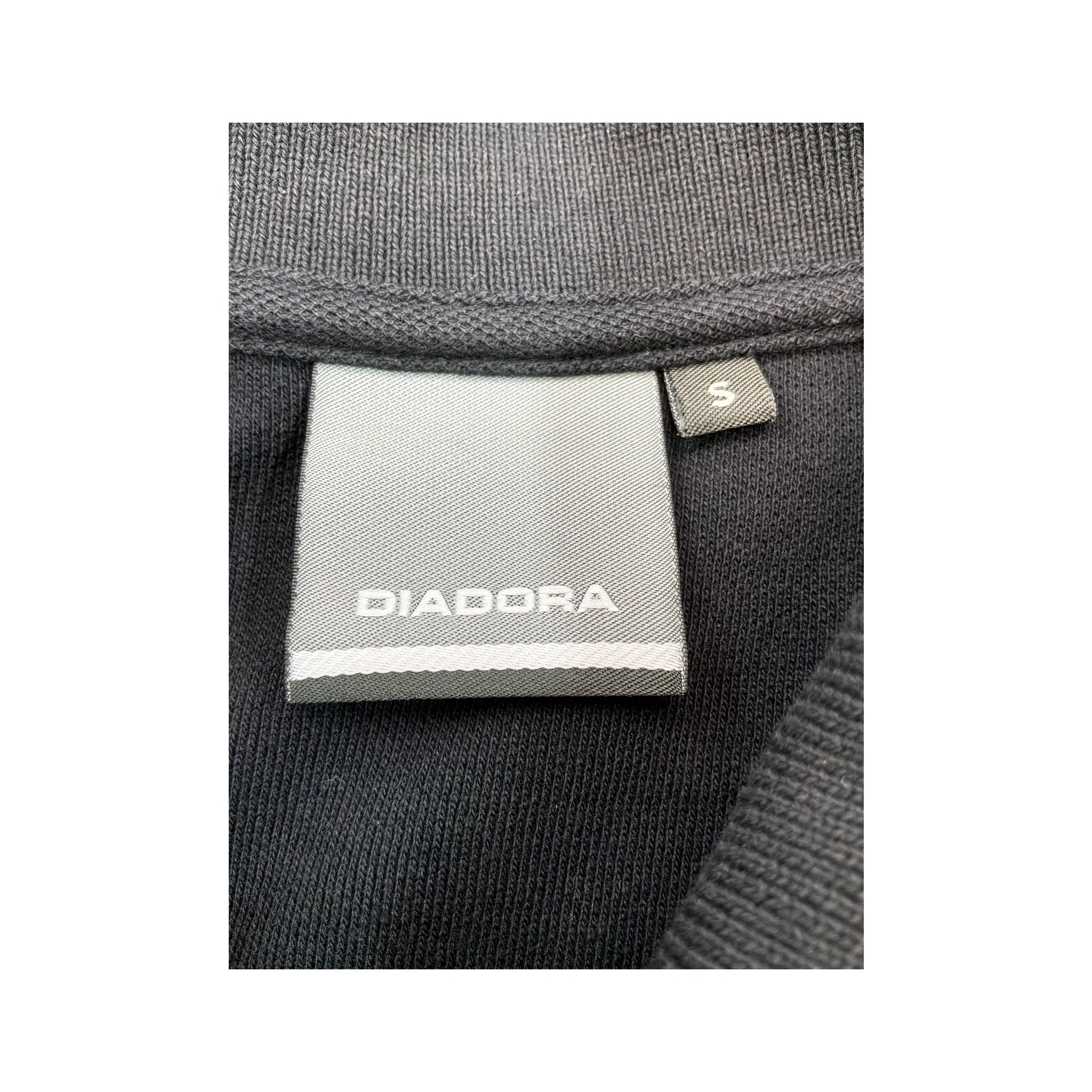 Diadora 100% Cotton Black Piqué Polo Shirt