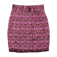 Vintage Handwoven Purple Thai Mudmee Ikat Pencil Skirt