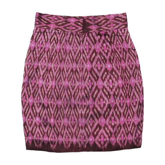 Vintage Handwoven Purple Thai Mudmee Ikat Pencil Skirt