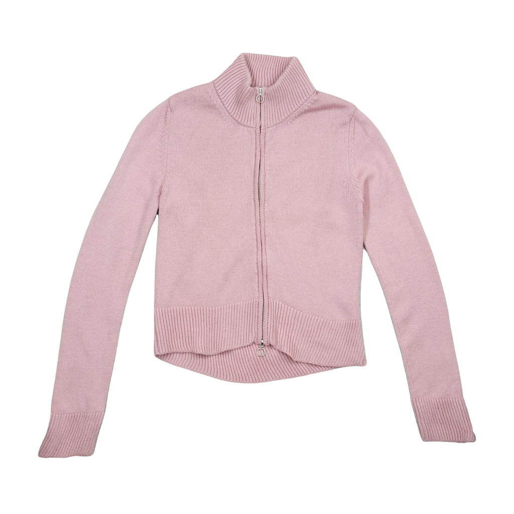 Pink Wool Zip Sweater