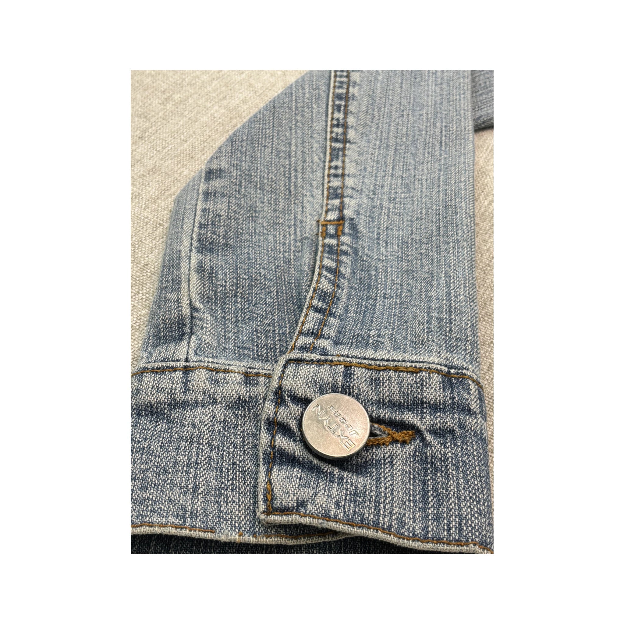 Extyn Cropped Faded Denim Zip Jacket