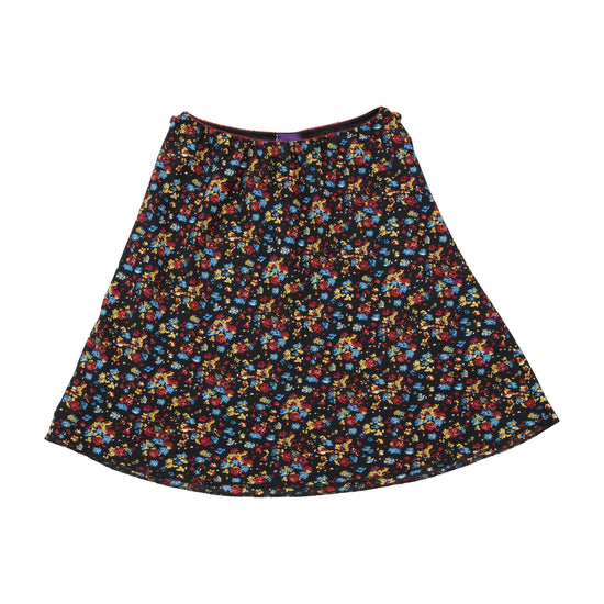 Blue Motion Floral Tie Back Skirt