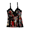 Floral & Polka Dot Lace-Trim Mesh Camisole Top