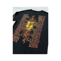 T-shirt de Banda Godsmack de Manga Comprida com Chamas na Manga