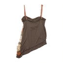 KluXG Asymmetrical Mesh Overlay Tank Top