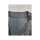 Americo Tavar Embellished V-Neck Tie Front Cropped Blouse