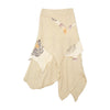 Italian Floral Handkerchief Hem Linen Viscose Skirt