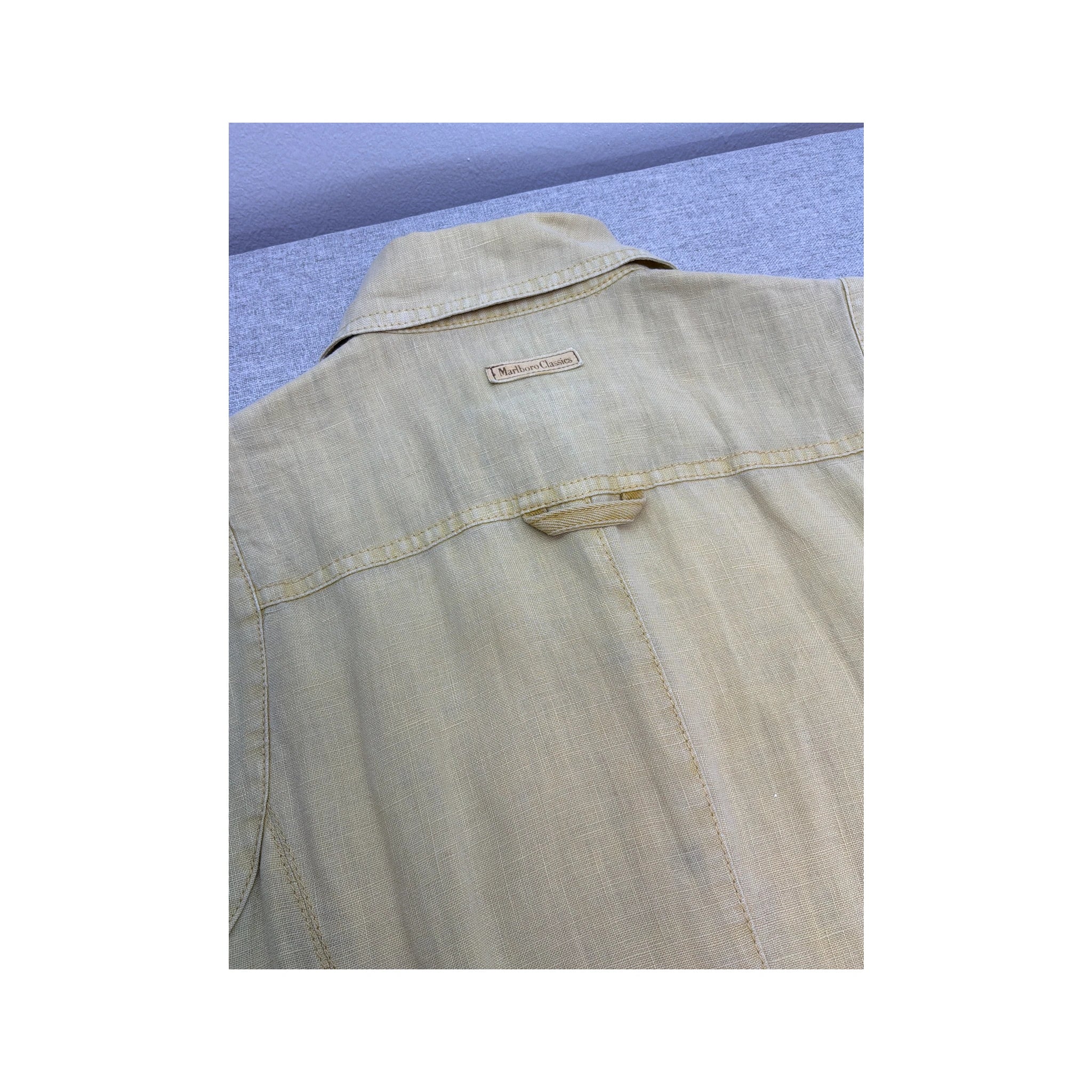 Marlboro Classics Vintage Sleeveless Utility Safari Linen Midi Dress