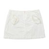 Miss Sixty White Cotton Zip Front Mini Skirt with Drawstring Cutout Pockets