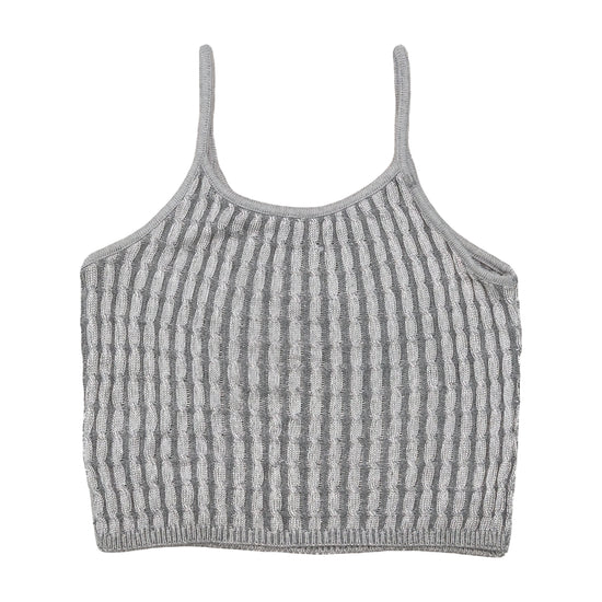 Textured Knit Cropped Tank Top