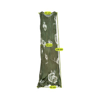 Primo Piano Olive Green Rose Print Sleeveless Maxi Dress