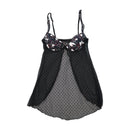 Enrico Coveri Black Sheer Polka Dot Mesh Lingerie Slip Dress