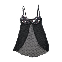 Enrico Coveri Black Sheer Polka Dot Mesh Lingerie Slip Dress