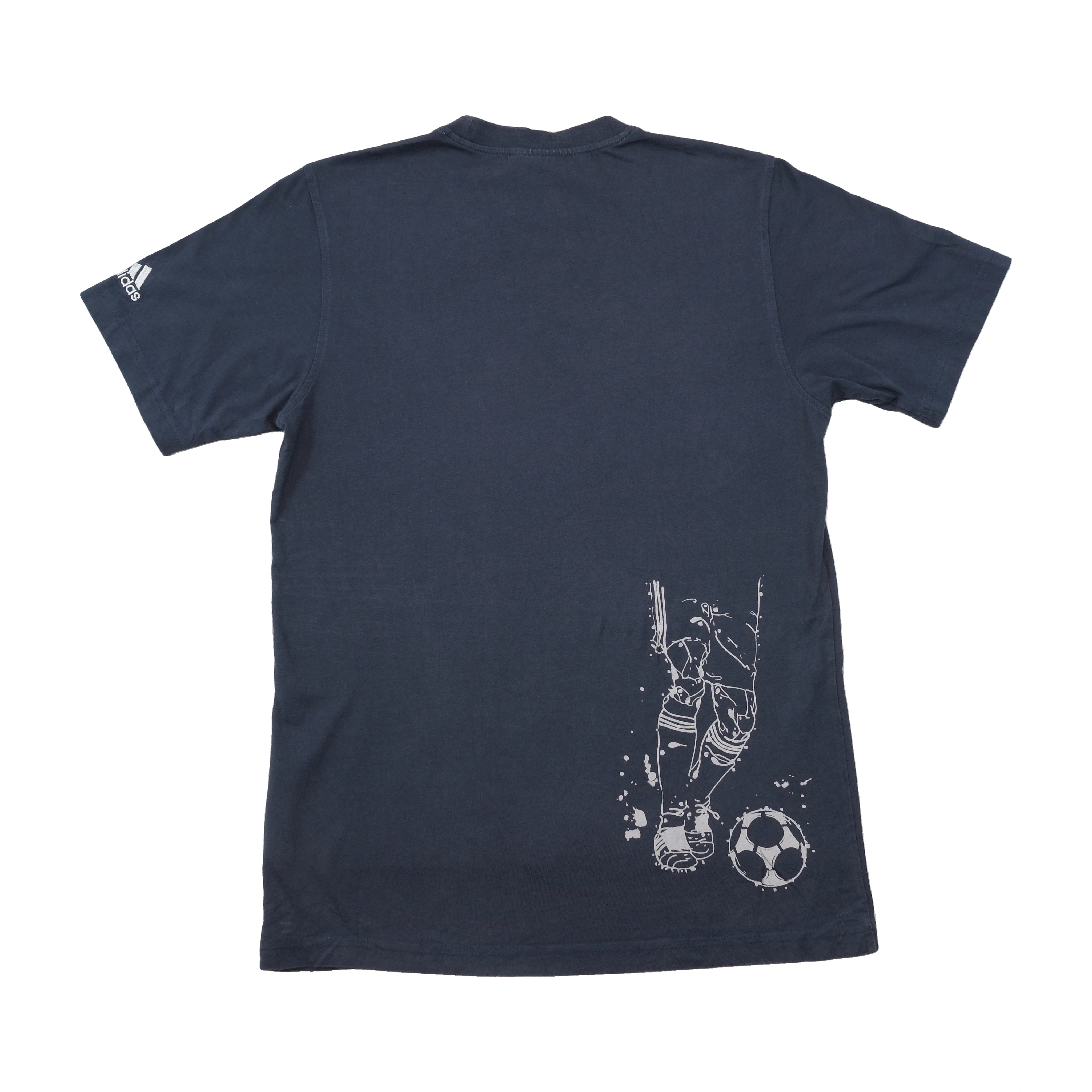 adidas Vintage Navy Cotton Soccer Graphic T-Shirt