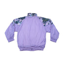 Vintage Abstract Print Purple Windbreaker Jacket