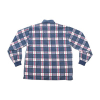 Vintage Blue Plaid Quarter Zip Pullover Shirt