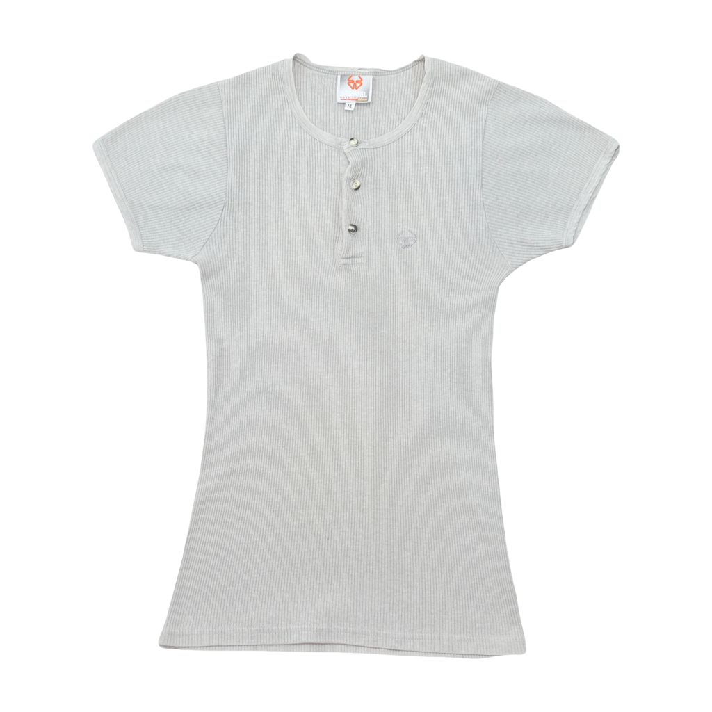 Stefanel Ribbed Henley Short Sleeve Shirt