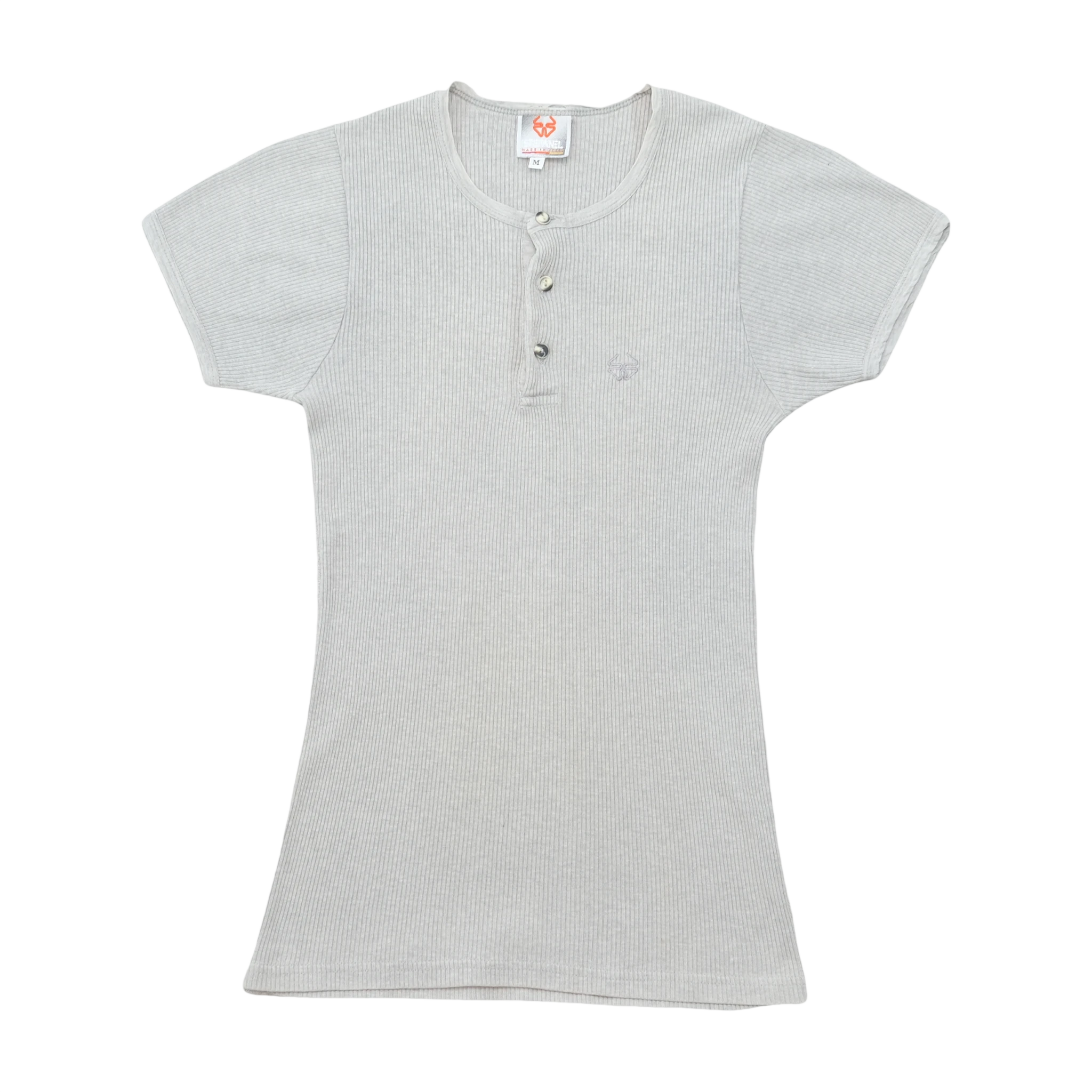 Stefanel Ribbed Henley Short Sleeve Shirt