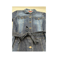 Vitamin Jeans Vintage Cotton Denim Tie Waist Shirt Dress